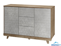 КОМОД &quot;МЕГАПОЛИС&quot; КМ-15 ( дуб каньон/бетон серебро), 1210*828*404