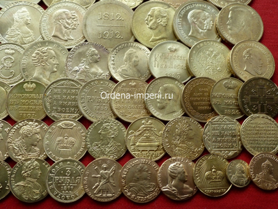 Коллекция золотых монет царской России - 85 штук, с 1700 - 1916 год! Копии!