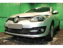 Защита радиатора Renault Megane III (рестайлинг 2) 2014- (2 части) black низ