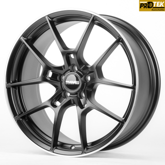 Комплект дисков R17 7,5J ET+38 5*100 RAYS F045 Черный матовый с полированным ободом (80577)