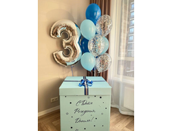 Коробка-сюрприз "Фонтан + цифра"