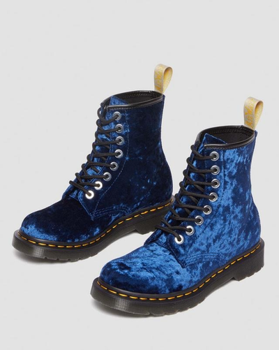 Ботинки Dr Martens 1460 Vegan Crushed Velvet Deep Blue