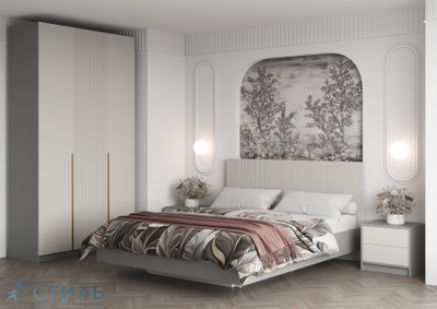 Селена КР-002 Кровать МДФ  Шиншилла серая / Кварц грей софт (без основания)