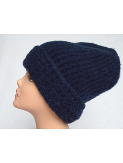 Вязаная синяя шапка с отворотом для женщин Vizio Италия 6518 CLR