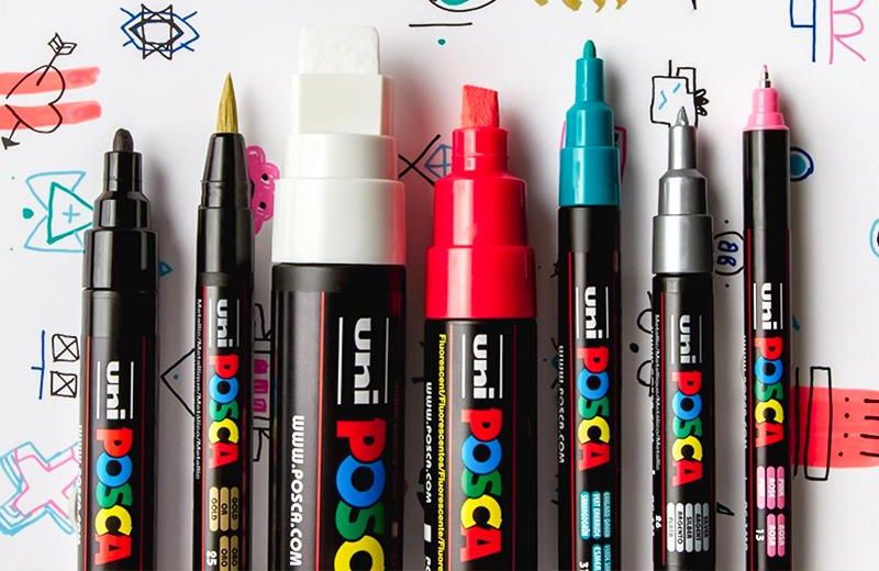 полная карта цветов акриловых маркеров Uni Posca 5M