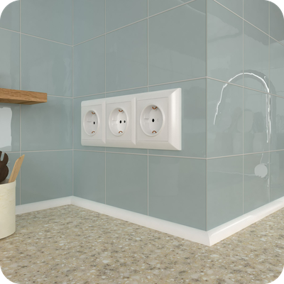 Акриловый плинтус бордюр на столешницу BNV ПШ12 12х12х1800мм Белый