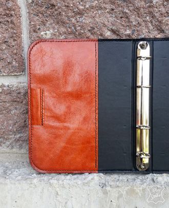 Блокнот-органайзер из коричневой кожи