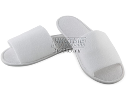 Тапочки махровые, открытый нос, подошва ЭВА 5мм