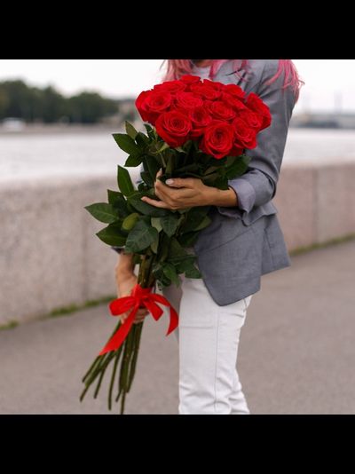 Букет из 15 голландских роз 100 см