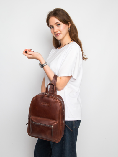 Женский кожаный рюкзак Anzolla cognac (арт. 3040-03)