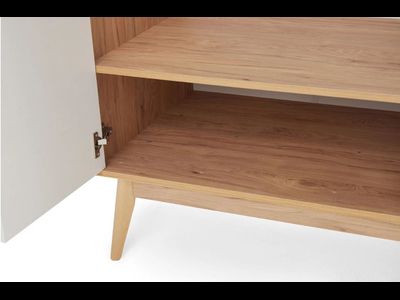 Калгари спальня Комод 1195х450х820 дуб натуральный светлый / белый матовый