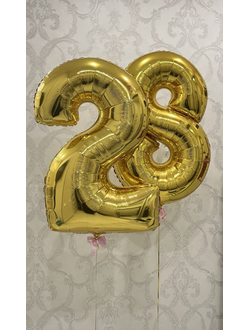 Шар-цифра 102 см с гелием Золото