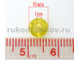 бусина кракле стеклянная "Льдинка" 6 мм, цвет-желтый, 25 шт/уп