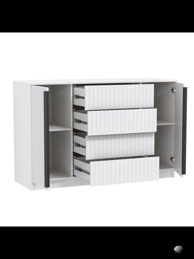 Брандо 67.11 Комод (белый / ДВПО: белый / фасады: МДФ с ПВХ белый матовый)