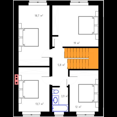 Двухэтажный дом с пятью спальнями и цокольным этажом 195м² (S13)