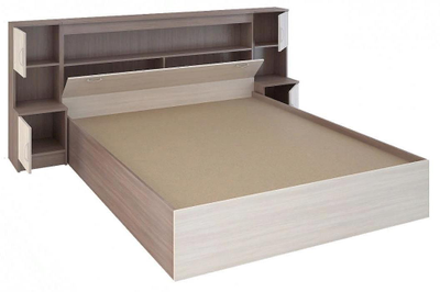Бася (Басса) КР 552 кровать с закроватным модулем Ясень шимо темный/Ясень шимо светлый (с настилом)