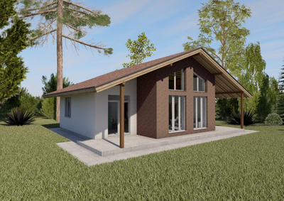 Одноэтажный дом с двумя спальнями 110м² (S103)