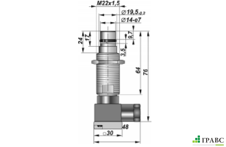 Индуктивный взрывозащищенный датчик SNI 19D-3-S-K резьба М22х1,5