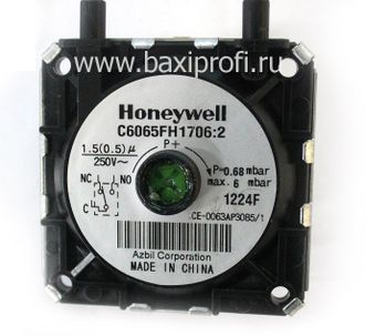 628610 ПНЕВМОРЕЛЕ HONEYWELL ДАТЧИК ТЯГИ для котлов BAXI с ЗАКРЫТОЙ КАМЕРОЙ СГОРАНИЯ