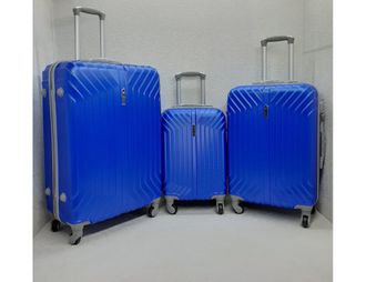 Комплект из 3х чемоданов Корона ABS S,M,L синий