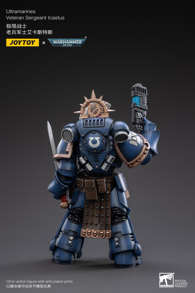 Сержант-ветеран Ультрамаринов Икастус (Warhammer 40k) - КОЛЛЕКЦИОННАЯ ФИГУРКА 1/18 Ultramarines Veteran Sergeant Icastus (JT3020) - JOYTOY