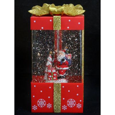 Фонарь новогодний Подарок, USB+музыка 20*10*10 см (три вида)