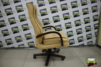 Кресло Бостон, кожа бежевая/кож.зам бежевый.