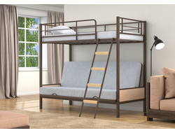 Двухъярусная кровать-диван Дакар 2 Коричневый (вставки дуб молочный) фото