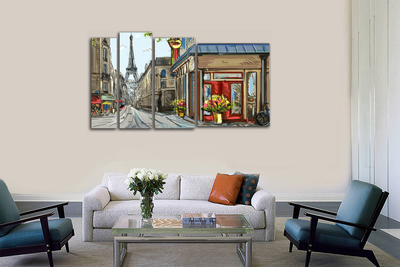 Модульная картина "Улочки Парижа"