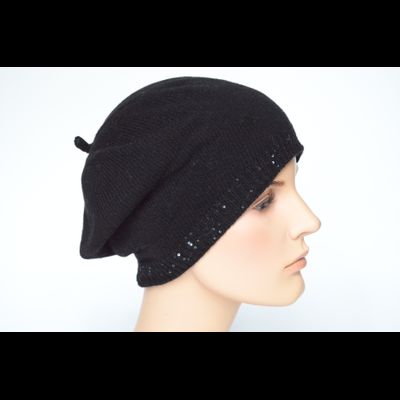 Черный кашемировый берет женский Vizio Италия 9000 В