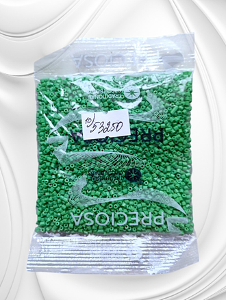 Бисер чешский preciosa рубка 10/0, зеленая непрозрачная (53250), 50 грамм