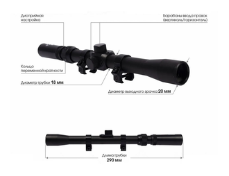 Оптический прицел Borner 3-7x20