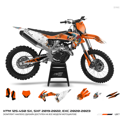 Наклейки на мотоцикл KTM 250 300 450 2020 екатеринбург мотонаклейкару мотопленка рф ктм ktm sx sfx
