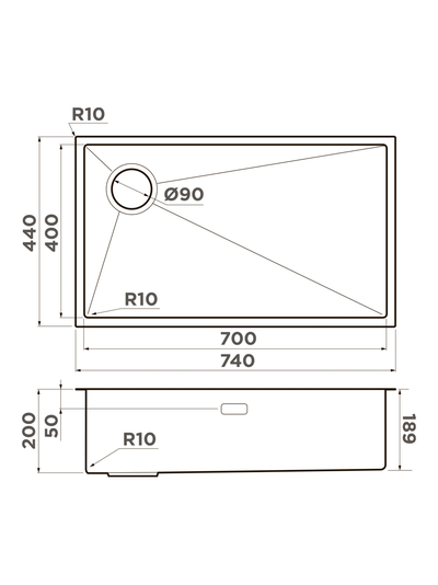 Мойка OMOIKIRI TAKI 74-U/IF-L SIDE