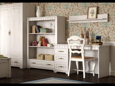 Стол письменный &quot;Прованс&quot; детская 1270х600х755 Бодега белая / Патина премиум