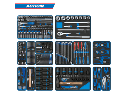 Набор инструментов 327 предметов, "ACTION", для тележки, 15 ложементов KING TONY 934-327MRVD