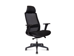 Кресло Como black, черный пластик, черная ткань