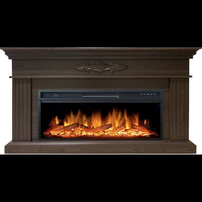 Линейный электрокамин Bergamo AO с очагом Vision 42 LOG LED