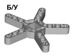 ! Б/У - Technic, Liftarm, Modified Rotor 5 Blade with Square Hole, Light Bluish Gray (80273 / 6362556) - Б/У