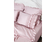 Постельный комплект с оборками и кружевом на сетке "Розовый"