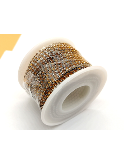 Стразовая цепочка, SS06 цвет Topaz (10 метров)