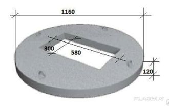 Крышка для колодца (плита перекрытия) 1-1,2м