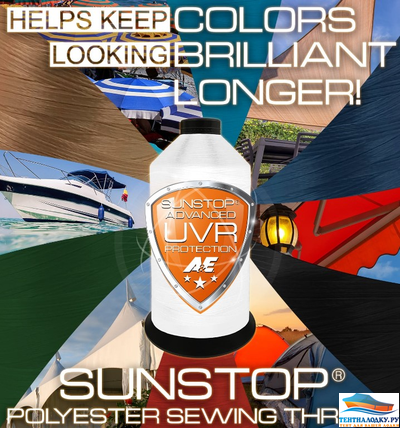 НИТКИ Anefil Nylon® AB SUNSTOP №30  цвет черный 90 tex