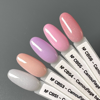 Каучуковая камуфлирующая база с шиммером  - CAMOUFLAGE BASE COAT  CBS6 (10 ml)