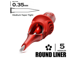 5 LMT-T / 0,35mm -  Round Liner Medium Taper Tight - CARTEL