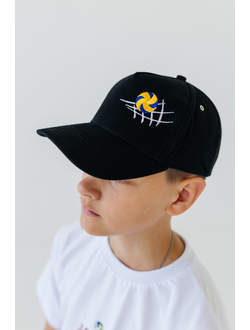 Кепка c козырьком черная (мяч классический)