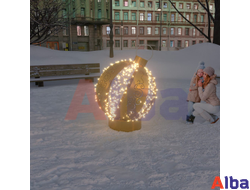 ШАР золотой световой 1,0 м