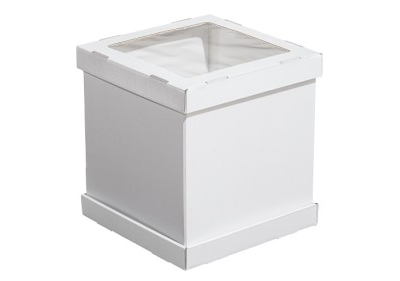 Коробка для торта с/о усиленная (белая, гофрокартон), 260*260*300мм