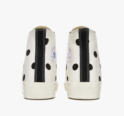 Новая модель летние Кеды Converse Comme des Garçons белые в горошек 157249c