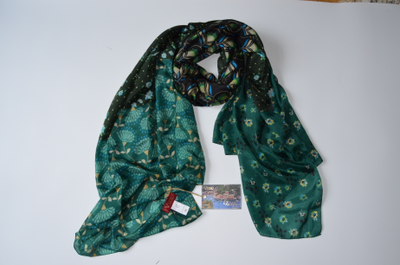 Итальянский шелковый платок Vizio Италия F 16 зеленый